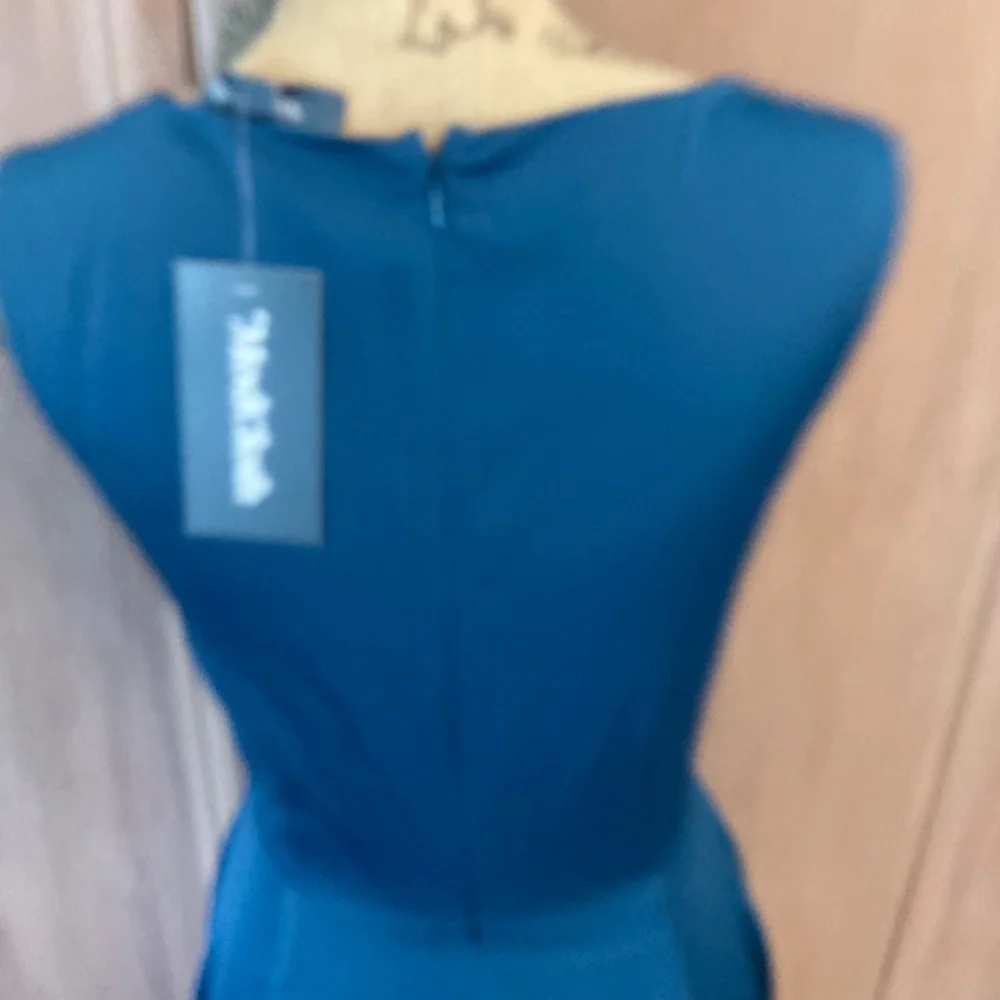 NWT Modcloth Blue Fit Flare Sleeveless Midi Dress wedding retro size 2